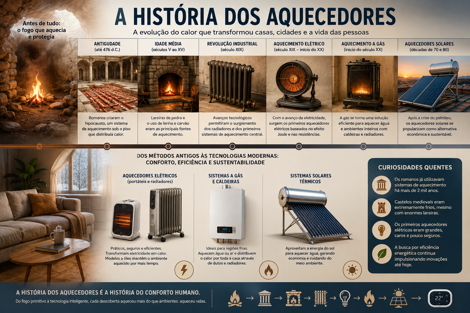 A História dos Aquecedores: Como a Humanidade Aprendeu a Vencer o Frio