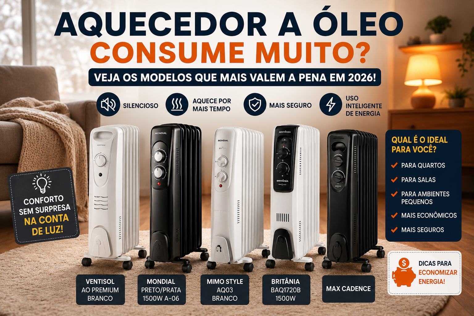 Aquecedor a Óleo Consome Muito? Veja os Modelos que Mais Valem a Pena em 2026